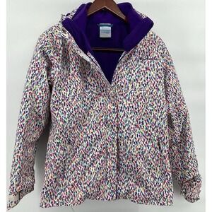 Columbia Kids Jacket XL Purple And White Inter liner Comes Out